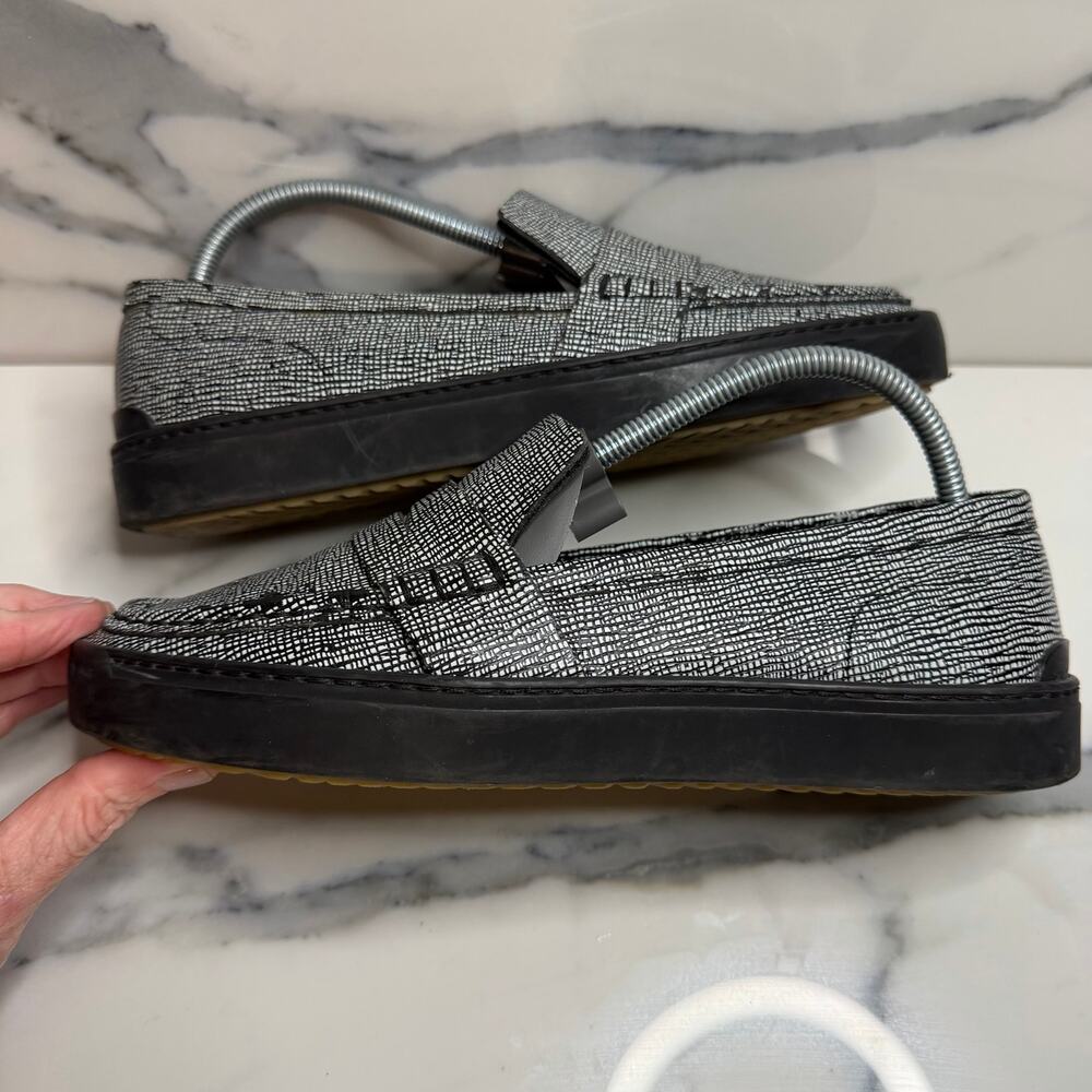 Rag & Bone Women's Black White Crosshatch Leather Colby Loafers Sz 7.5 Classic - Picture 6 of 7